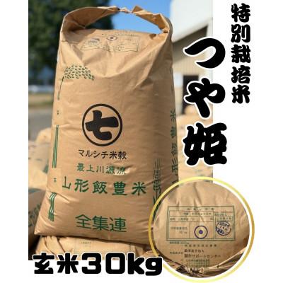 ふるさと納税 飯豊町 【令和7年産】飯豊町産　特別栽培米つや姫　玄米30kg