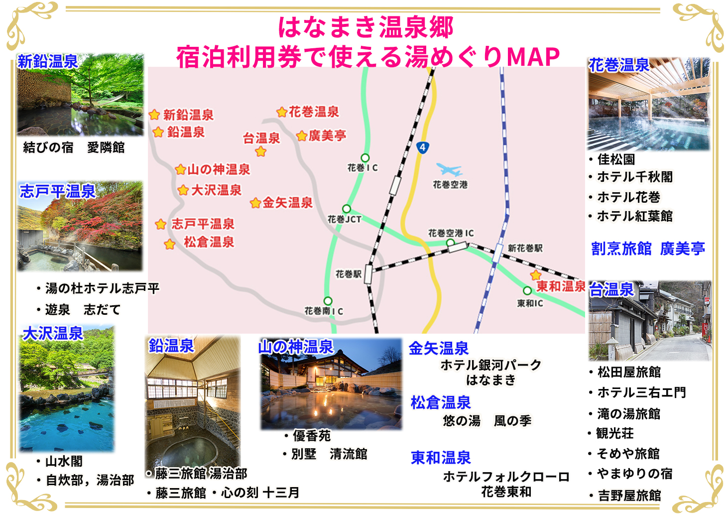 はなまき温泉郷 宿泊利用券 3,000円券×10枚 【957】