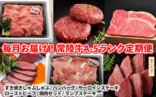 【ふるさと納税】【毎月お届け】 茨城の高級ブランド「常陸牛」A-5ランク 12回