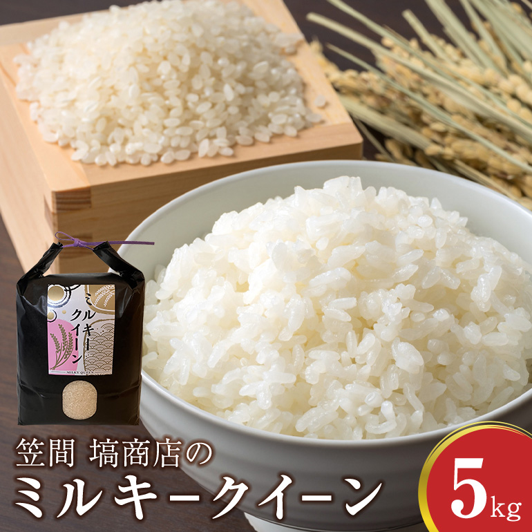 令和7年度産 笠間 塙商店の ミルキークイーン 5kg 米 精米 ブランド米 お米 白米 国産 おにぎり 弁当 R7年産 ごはん おいしい 旨い ふっくら お米 茨城県 笠間市 いばらき ID-019