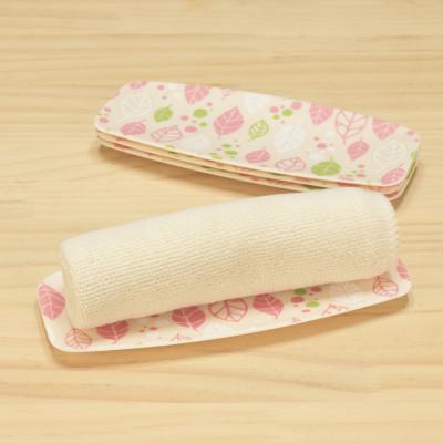 ふるさと納税 和歌山市 友禅和紙 おしぼり トレー スプリング リーフ ピンク 5枚セット 北欧風のおしゃれなおしぼりトレー |  | 01