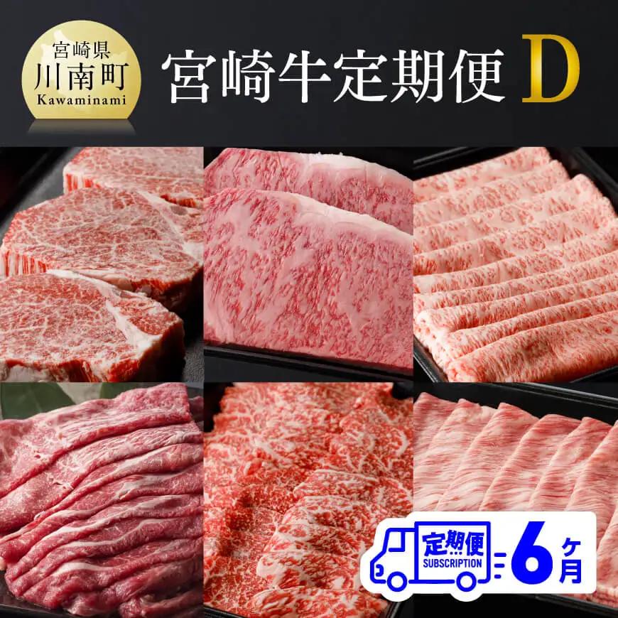 牛肉 【定期便】 宮崎牛 ６ヶ月定期便 Ｄ 6回届く