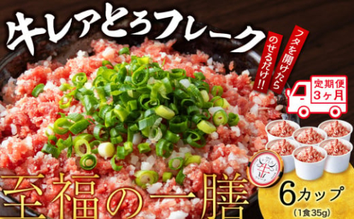 【定期便3ヵ月】北海道産 レアとろ牛フレーク 6個セット（冷凍）