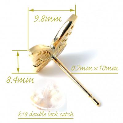 ふるさと納税 山梨県 K18YG 蝶々ダイヤモンドピアス　0.20CT　E297DI-Y |  | 01