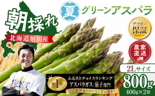 
                  【選択可：サイズ・容量】農家直送 朝採れ グリーンアスパラ 春・夏　2L又はL、800g～1kg
                