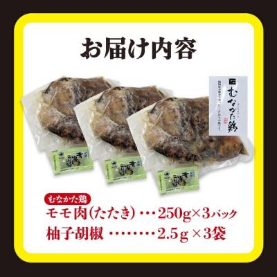 ふるさと納税 古賀市  むなかた鶏モモ たたき風 250g×3 |  | 02