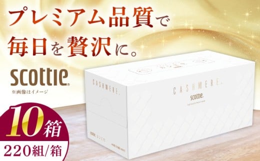 ティッシュ スコッティ カシミヤ 10箱 (1箱 220組(440枚)) 【日本製紙クレシア株式会社】ティッシュ ティッシュペーパー ボックスティッシュ てぃっしゅ  日用品 まとめ買い 消耗品  防