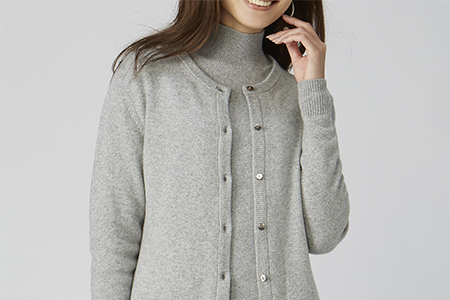 希少ベビーカシミヤ100％ 女性 ロングカーディガン M ライトグレー 1枚 20403M GY [0909]