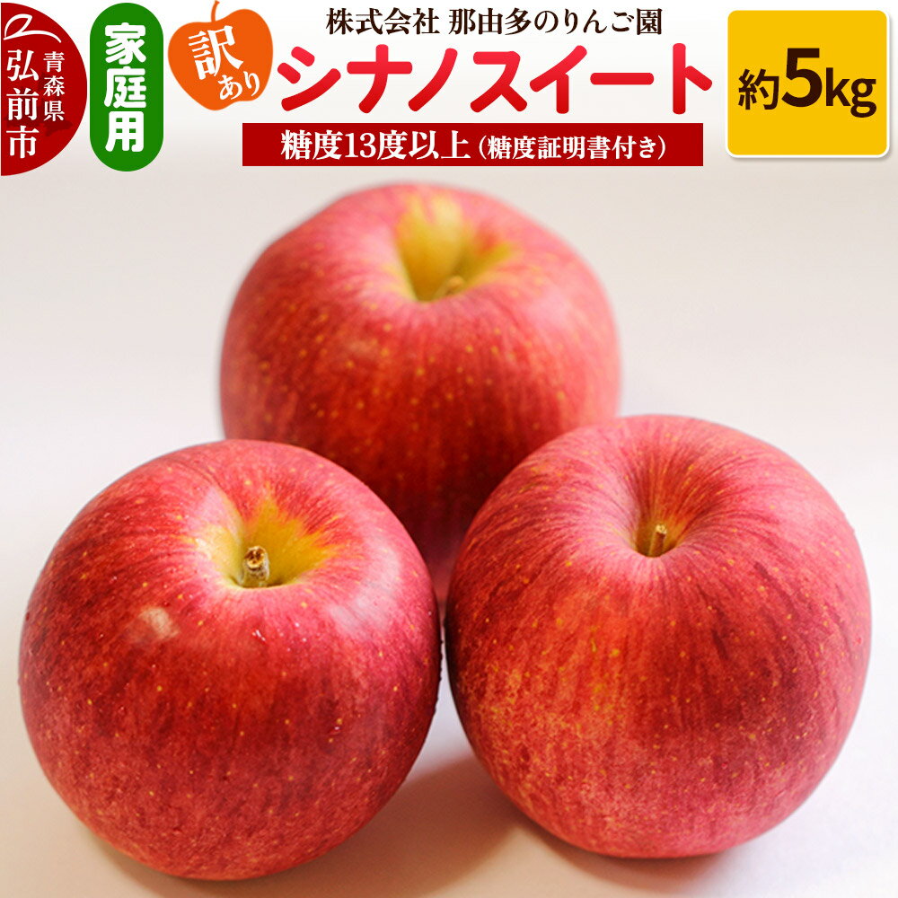 【ふるさと納税】りんご【訳あり】家庭用 シナノスイート 約5kg 糖度13度以上（糖度証明書付）