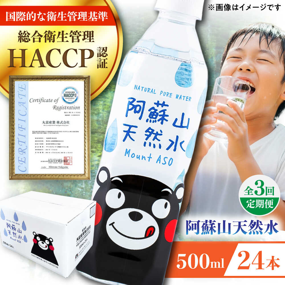 【ふるさと納税】【全3回定期便】阿蘇山天然水 500ml 24本×1ケース 天然水 水 ミネラルウォーター 備蓄 熊本 菊陽町【丸富産業株式会社】[BHDG008]