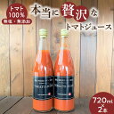 【ふるさと納税】トマトジュース トマト100％ 無塩 無添加 720ml × 2本 濃厚 1日分 リコピン 摂取 飲むトマト 生食用トマト使用 トマトスカッシュ レッドアイ スープ 煮込み料理 調味料 長田農園 愛知県 碧南市 送料無料