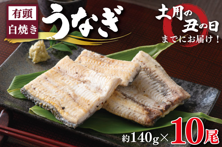 CU-226-1★先行予約★【土用の丑の日までにお届け！】国産有頭うなぎ白焼き　10尾(タレ・山椒付き)