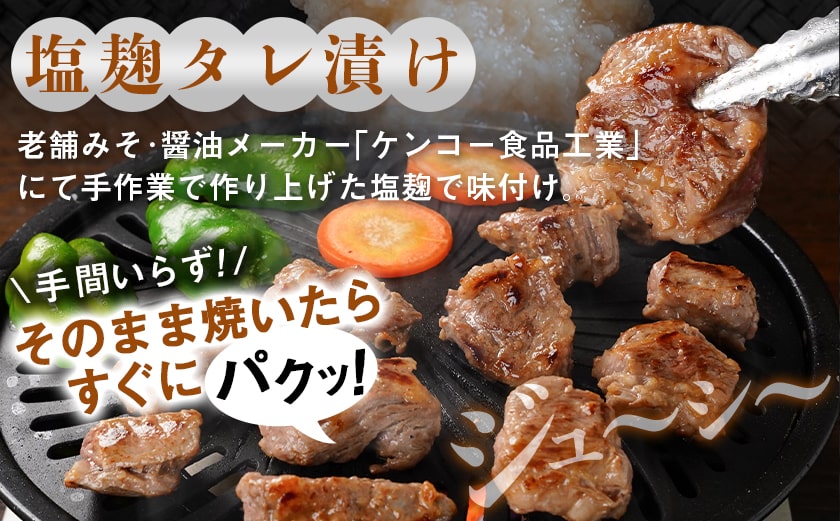 牛中落ちカルビ 塩麹タレ漬け1.2kg_AA-3315_【肉 牛肉 焼き肉 焼肉 人気 おすすめ】