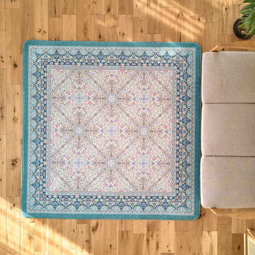 【訳あり 数量限定】ファインペイント カーペット 1枚 【正方形】 190×190cm グリーン SH-3704S