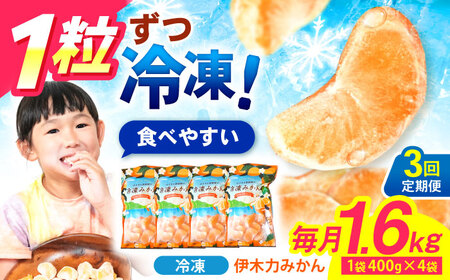 【3回定期便】※【11月より発送／先行予約】《レビューキャンペーン実施中》冷凍 伊木力みかん 1.6kg(400g×4) / みかん ミカン 蜜柑 柑橘 フルーツ ふるーつ 果物 くだもの 冷凍 冷凍みかん / 諫早市 / 山野果樹園 [AHCF011]