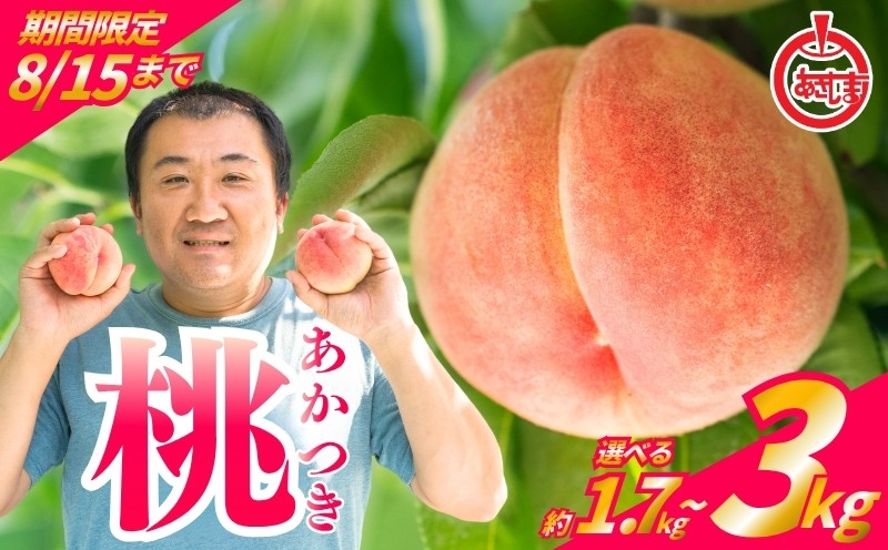 
                  【！本日受付最終日！】 桃  もも 選べるキロ数 岩手県盛岡市/朝島観光りんご園 桃 もも モモ momo 高級 フルーツ 果物 くだもの もも 厳選 国産 新鮮 桃 産地直送 桃 おすすめ 人気 お取り寄せ 通販 送料無料 贈答 夏 ギフト 旬 桃 甘い ジューシー 桃 おいしい 桃 あかつき 大玉 桃 ランキング 完熟 高糖度 桃 8月 東北 岩手 盛岡 asashima001P
                