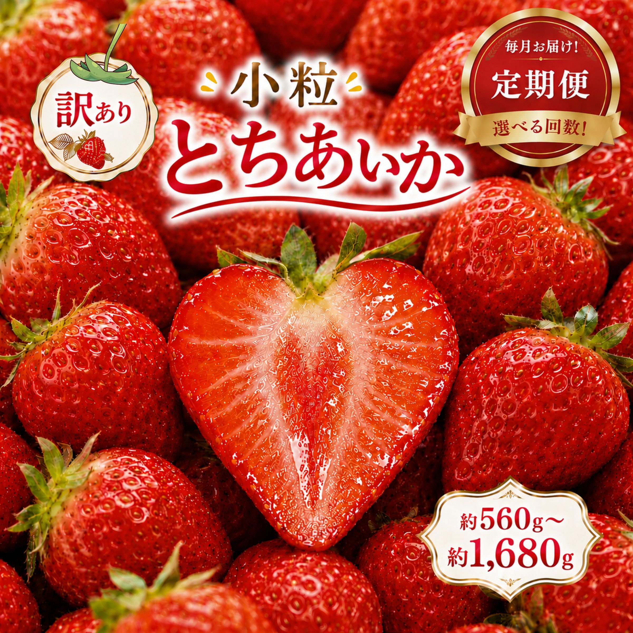 【ふるさと納税】小粒 とちあいか いちご 定期便 先行予約 | フルーツ 果物 贈り物 栃木県 真岡市 送料無料