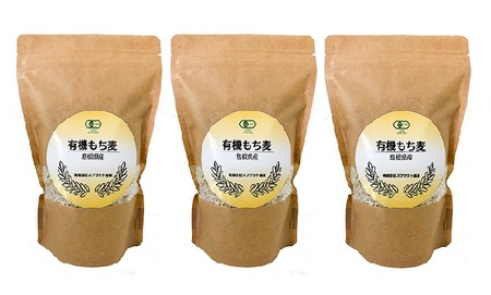 有機もち麦 3袋 1500g｜お米 もち麦 食品 無農薬 食物繊維 有機栽培 SS-4