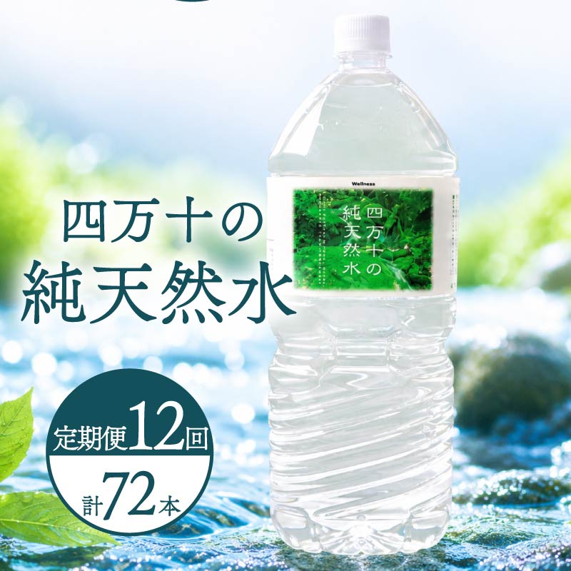 天然水 2L × 6本 定期便12回 ミネラルウォーター 天然水 ペットボトル 水 2リットル 四万十川 2年保存 水 軟水 セット 四万十 長期保存水 備蓄水 備蓄用 防災 非常災害備蓄用 避難用品