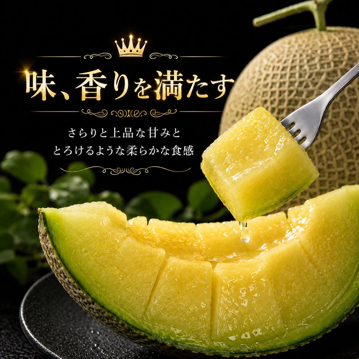 クラウンメロン 白等級 1.1kg前後 1玉入り 果物類 メロン青肉 