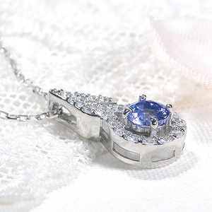 ネックレス プラチナ PT900 タンザナイト ダイヤモンド 0.18ct ペンダント ドロップ つゆ 雫 誕生石 色石 カラーストーン ジュエリー【f279-pt-ta】 ALPAZ150