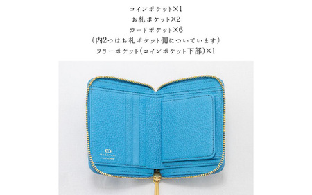 NG-11 BONNY(ボニー) /本革ラウンドファスナー二つ折り財布 CAMEL(キャメル)