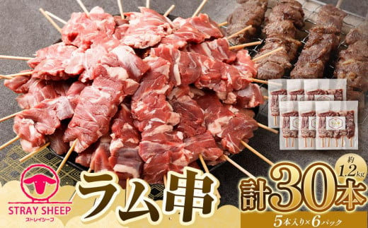 
【羊肉専門店のバーベキュー素材】ラム串　３０本（約1.2kg） 北海道 ジンギスカン ヘルシー 焼肉 肉 バーベキュー ラム
