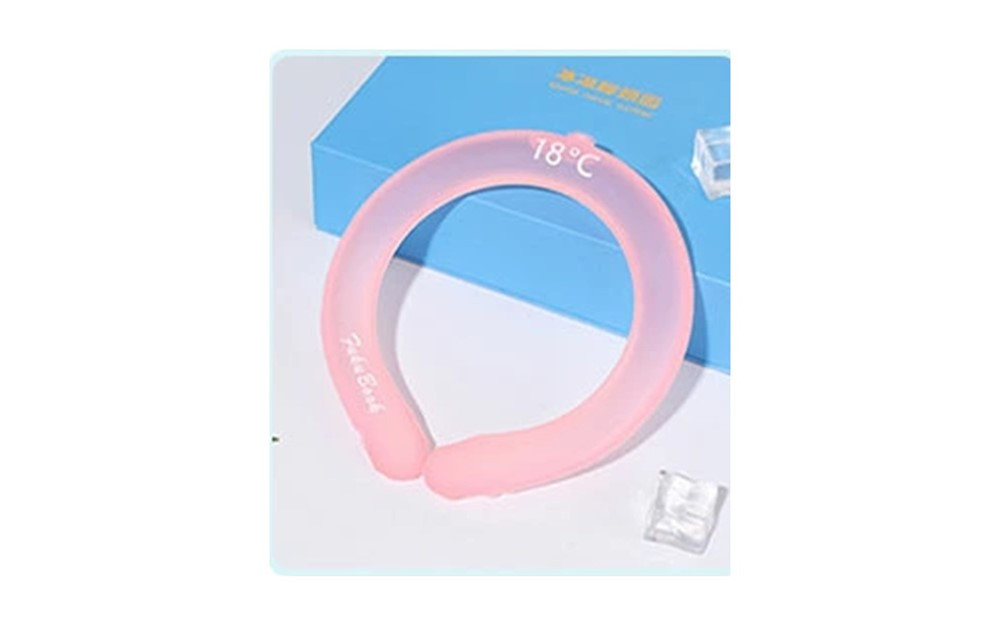 【ピンク】クールリング ネックリング ネック用 ネックピロー型 首冷却 クールネックバンド 熱中症対策 冷却グッズ 熱中症予防 即冷却温度 ひんやり 28度キープ 抗菌加工プラ 安全なPC素材 繰り返し使用