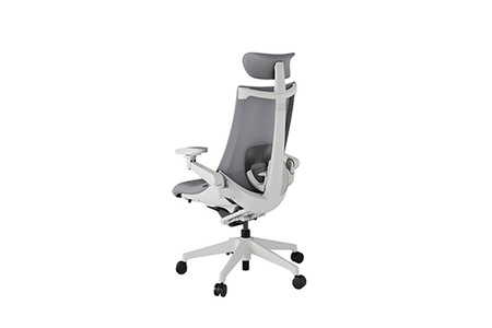 イトーキ オフィスチェア 『アクト２』メッシュバック ヘッドサポート付 抵抗付きウレタンキャスター ライトグレーフレーム 座張地(PV)：ライトグレーＷ（KJ457JVEMGNW6CF）【EI165W