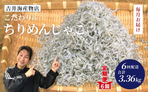 6回 定期便 こだわり の ちりめんじゃこ 560g 【毎月お届け】 計3.36kg 冷凍 小分け 便利 惣菜 海の幸 じゃこ 無添加 無着色 国産 小魚 魚介 海産物 シーフード グルメ お取り寄せ 25-751