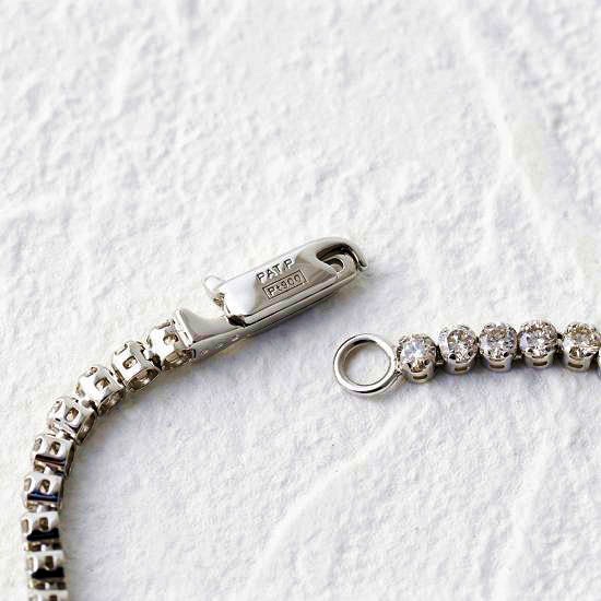 Deliciae PT900 テニスブレスレット【17cm】ダイヤモンド【ライトBR】【1.9ct】エクセレントロック付 　商品番号TB-2_17_RB_pt
