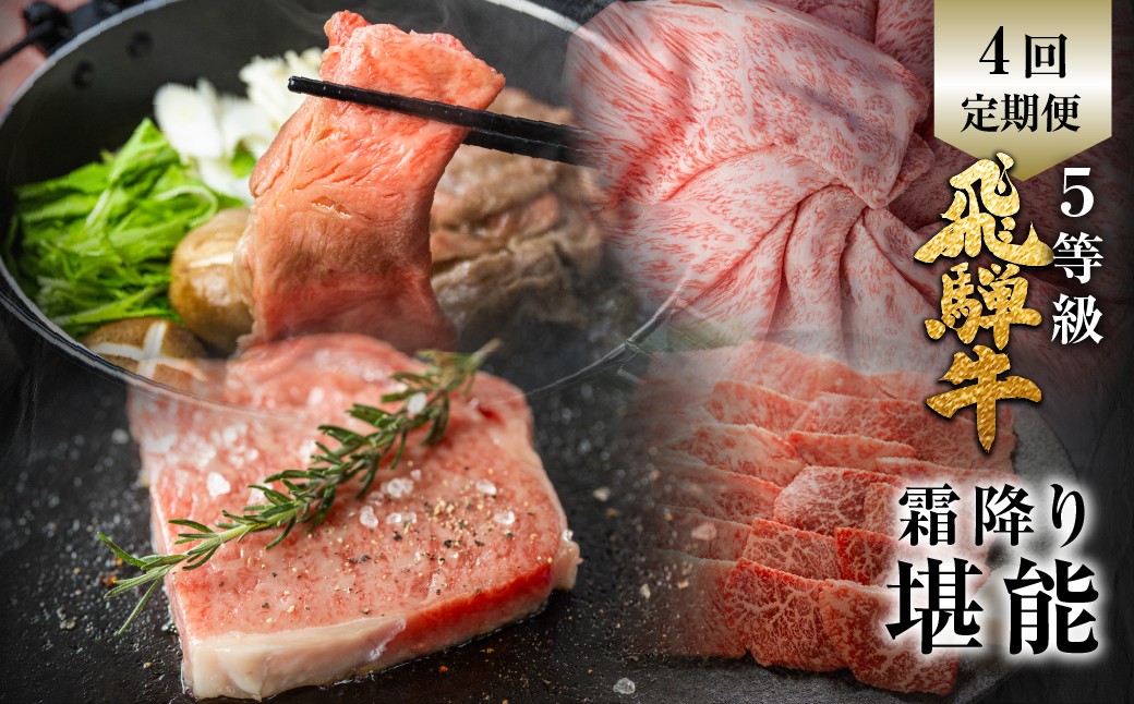 
                  飛騨牛 霜降り堪能 4回定期便 しゃぶしゃぶ ステーキ 焼肉 すき焼き 肉の沖村 牛肉 肉 御中元 熨斗掛け 100000円 定期便
                