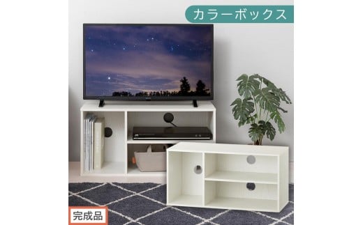 【完成品でお届け】[ 幅74cm ] コンパクトテレビ台（ホワイト）テレビ台 ローボード 北欧 おしゃれ 収納 カラーボックス スリム 2段 1段 A4 TV台 32型 32インチ コンパクト テレビ 台 ルーター収納 ディスプレイ 収納棚 本棚 横置き ゲーム機 ラック AKANBR920140-0-WH