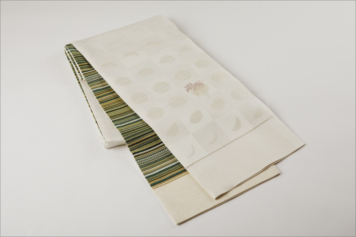 
                  丹後帯　袋帯「ユイタン」　緑　伝統 工芸品 エスニック 織物 着物 意匠 撥水 ふるさと納税 袋帯　FY00083
                