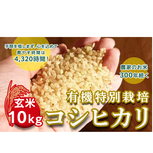 ＜令和２年産＞三百年続く農家の有機特別栽培コシヒカリ（【玄米】１０ｋｇ） [AC03-NT]