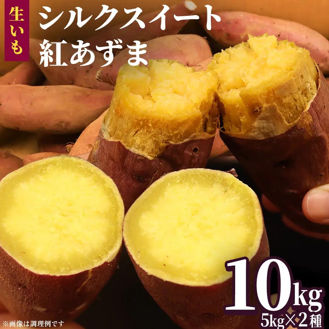 さつまいも 【 シルクスイート ・ 紅あずま 】 5kg ( 箱込 )の 2箱セット