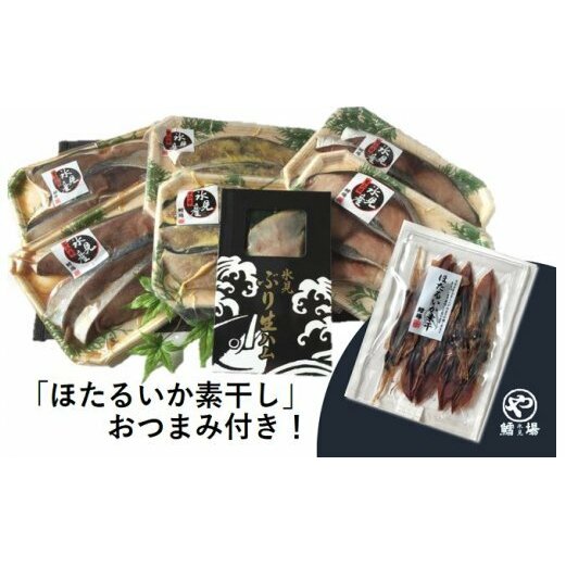 氷見産ぶり！切身真空3種18切・ぶり生ハム（ほたるいか素干し付き）　【魚貝類・干物・加工食品・ぶり・ブリ】