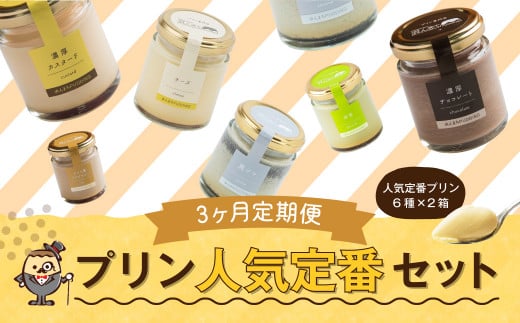 【3回定期便】 浜んまちPUDDING 人気 定番 プリン 6種の2箱セット （通常紙箱） スイーツ お菓子 おやつ 詰め合わせ