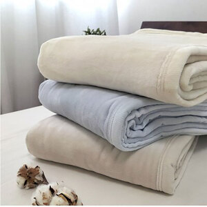 ＜シングル＞贅沢ふわふわオーガニックコットン綿毛布　140×200cm　GY　OGMM-1-GY