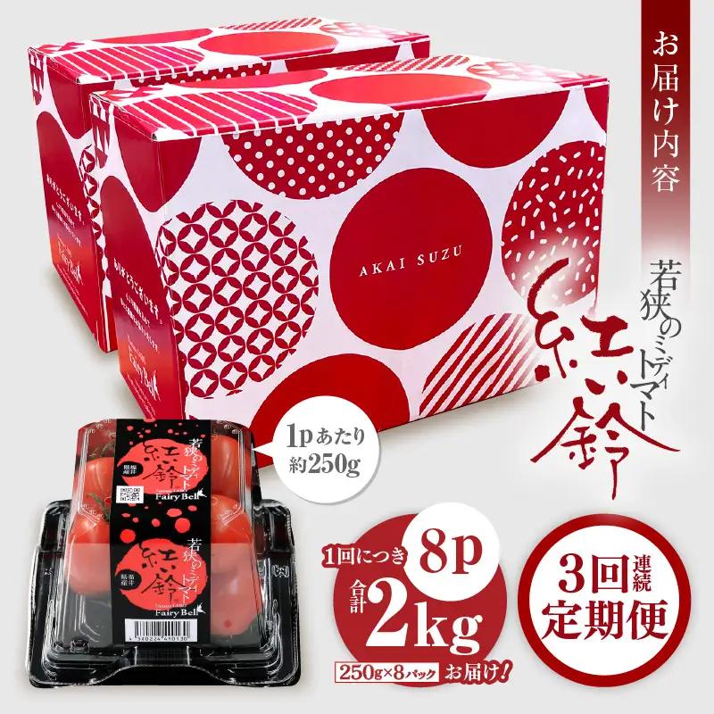 定期便 ≪3ヶ月連続お届け≫ フルーツミディトマト 約2kg(1kg×2箱）× 3回 トマト 野菜  [m37-c006]