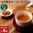 【ふるさと納税】 健康茶 【定期便】【1ヶ月毎3回】九州産菊芋ごぼう茶 60包 計6袋（2袋×3回） ティーバッグ ティーパック お茶 無添加 ノンカフェイン ブレンド茶 健康茶 植物茶 食物繊維 サポニン イヌリン 国産 熊本県 宇城市 送料無料