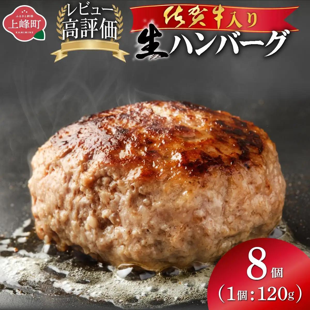 生ハンバーグ 佐賀牛入り ハンバーグ 120g×8個