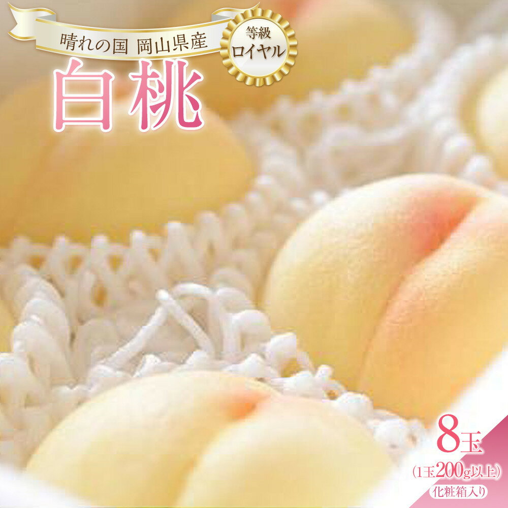 【ふるさと納税】【内容量が選べる】桃 2026年 白桃 6玉（1玉250g以上）～8玉（1玉200g以上） 等級：ロイヤル 化粧箱入り | もも フルーツ 果物 くだもの 食品 人気 おすすめ 送料無料