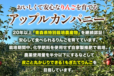 《定期便3ヶ月》りんごジュース ふじ 1L×6本 計6L【小さなSDGs ラベルレス 】 無添加 ストレート果汁100％！ 青森県特別栽培農産物認証農園
