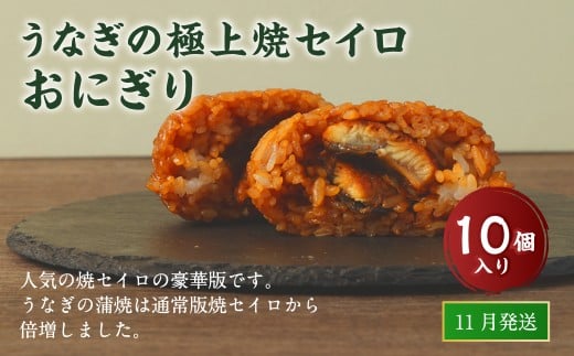 【2025年11月発送】うなぎの極上焼セイロおにぎり（10個入り） 120g×10個  冷凍 お握り おむすび 手作り 贈答品