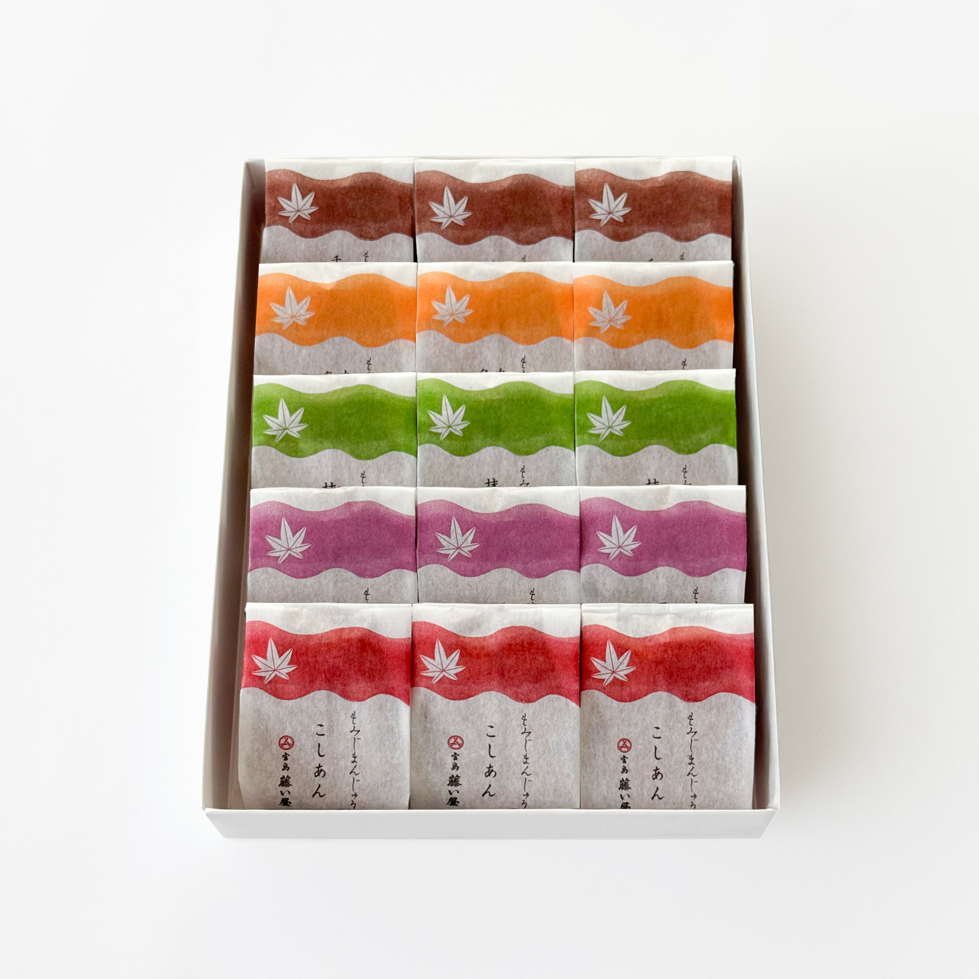 【ふるさと納税】【藤い屋】もみじまんじゅう五種詰合せ15個入り | 老舗 人気店 五種詰合せ もみじまんじゅう スイーツ 和菓子 あんこ こしあん つぶあん 抹茶 クリーム チョコレート お土産 ギフト プレゼント