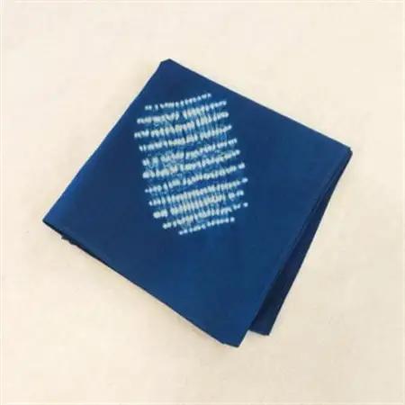【本藍染め】手ぬぐい＆ハンカチ各1枚セット_装飾品・工芸品  服飾小物 _【1490966】