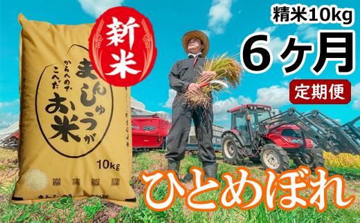 ＜令和６年産＞雫石町産「ひとめぼれ」精米10kg＜定期便６ヶ月＞【藤原米製作所】/ 岩手県産 白米 環境保全型農業 米