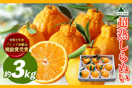 採れたてフレッシュ! 超完熟・葉付き不知火3kg まるまつ農園《3月中旬-4月末頃出荷》 和歌山県 日高川町 不知火 柑橘 しらぬい  完熟---wshg_mrm11_bc34_23_22000_3kg---