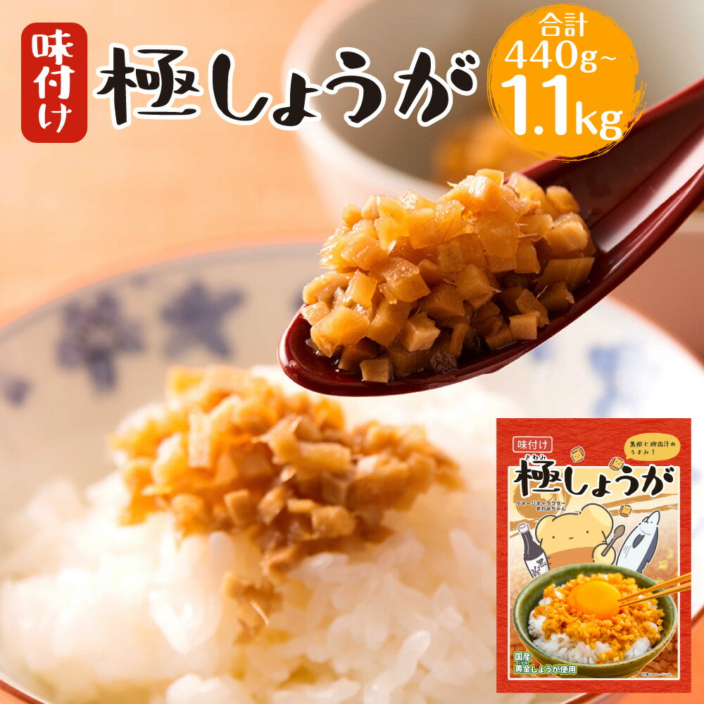 【ふるさと納税】＜選べる内容量＞味付け極みしょうが 計440g（110g×4袋）・計1.1kg（110g×10袋） 生姜 ショウガ しょうが 万能調味料 香美市 高知県 送料無料